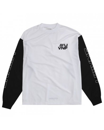 UNVNF TWO TONE MESH LONG SLEEVE - WHITE