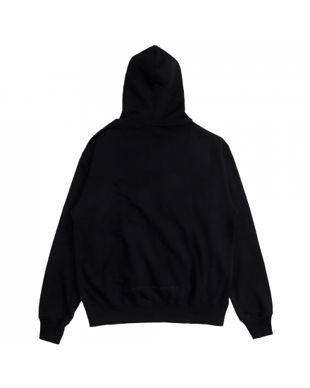 UNVNF LOGO EMBROIDERY PULLOVER HOODIE - BLACK