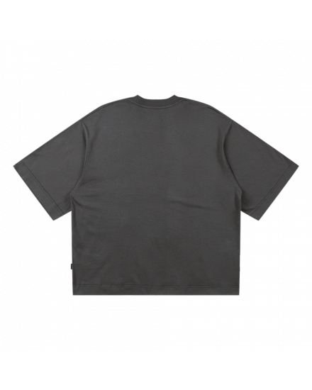 UNTOLD LETTERS BOXY TEE - CHARCOAL
